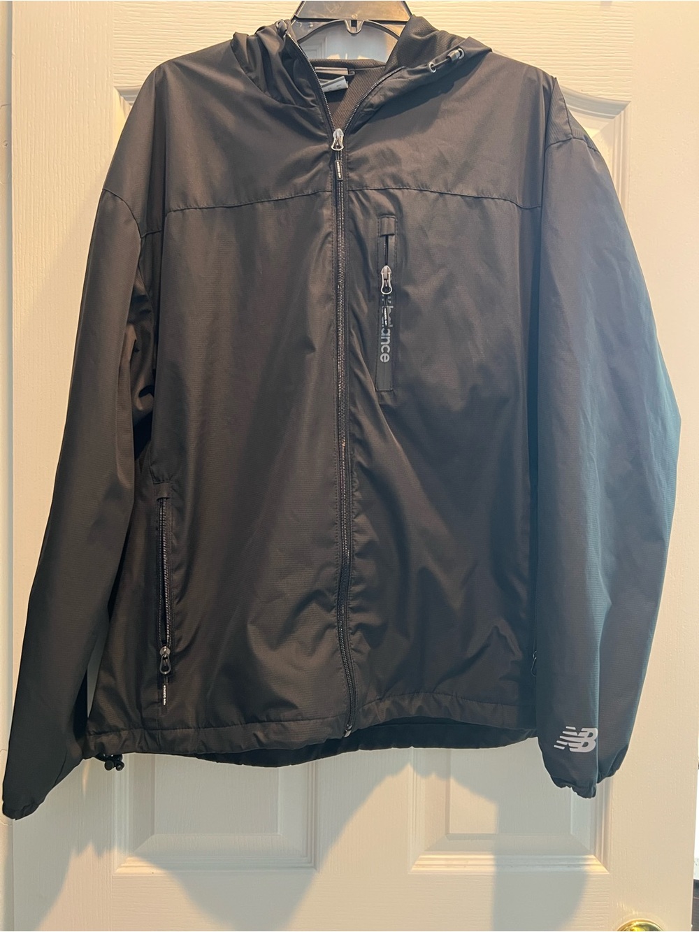 New Balance Black Lightweight Hooded Windbreaker Jacket